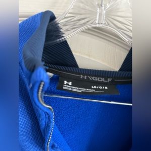 Men’s under armor blue golf quarter zip size large